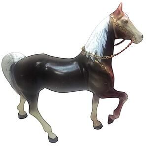 8" Vintage Model Horse Painted Mane & Tail With Chain Bridle